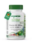fairvital Vitamin D3 + K2 Kapseln, 90 Kapseln, schluckfreundlich, Vitamin D3 10.000