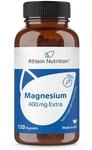 Rhein Nutrition Magnesium Hochdosiert 400mg | Magnesiumoxid 120 vegane Kapseln 