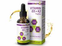 Vita2You Vitamin D3 + K2 Tropfen - Vitamin D3 5000 IE - Vitamin K2 100µg pro...