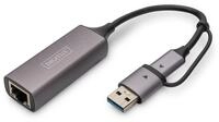 DIGITUS USB Netzwerk-Adapter - 2.5 Gbit/s - RJ45 zu USB 3.1 - inkl. Typ-A Adapter -