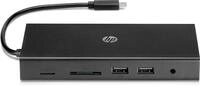 HP USB-C Reisehub (USB-C Hub, USB Hub, USB C, RJ-45, HDMI, VGA, microSD, SD, USB,