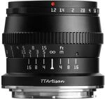 TT Artisan 50mm F1.2 APS-C Objektiv Anschluss Leica L Sigma Panasonic Black Manueller