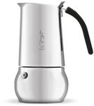 Bialetti Kitty 4 Tassen schwarz Espressokocher Edelstahl