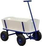 Sunny Billy Beach Wagon Bollerwagen in Blau | Handwagen aus Holz mit Luftreifen 