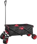 Wiltec Faltbarer Bollerwagen mit Kunststoffr&auml;dern, Faltbollerwagen f&uuml;r 80 kg...
