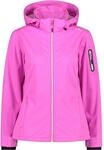 CMP - Leichte Softshell-Melange-Jacke f&uuml;r Damen mit abnehmbarer Kapuze, Lila Fluo