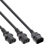 InLine 16657J Netz-Y-Kabel, Kaltger&auml;te, 1x IEC-C14 auf 2x IEC-C13, 1m