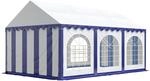 Festzelt Partyzelt 4x6 m Premium, hochwertige PVC Plane 750 N in blau-wei&szlig; 100%