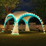 LED Event Pavillon 3,6 x 3,6m DomeShelter Garten Pavillion inkl. Solarmodul Pavilion