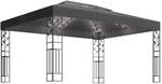 vidaXL Pavillon mit Doppeldach LED Lichterketten Gartenzelt Partyzelt Festzelt