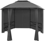 vidaXL Gartenpavillon mit Vorh&auml;ngen Sechseckig 360x265 cm