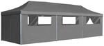 vidaXL Partyzelt 8 W&auml;nden 870x291x315 cm Anthrazit Pavillon Gartenzelt Faltzelt