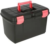 Covalliero Putzbox Arrezzo, Pflegebox, schwarz/Fuchsia, 40x25x24,5cm, Kunststoff,