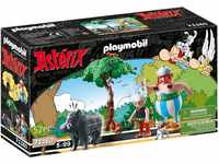 PLAYMOBIL Asterix 71160 Wildschweinjagd, Mit kippbarem Baum, Spielzeug für Kinder ab