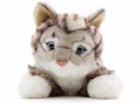 Uni-Toys - Katze mit getigertem Fell (grau), liegend - 38 cm (Länge) -