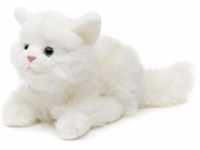 Uni-Toys - Katze weiß, liegend - 20 cm (Länge) - Plüsch-Kätzchen - Plüschtier,