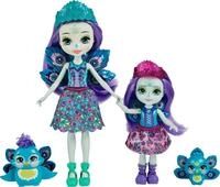 Enchantimals HCF83 - Patter Peacock und kleine Schwester (ca. 15 cm und ca. 4 cm) und
