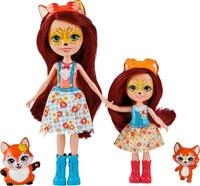 Enchantimals HCF81 - Felicity Fox und kleine Schwester (ca. 15 cm und ca. 10 cm) und