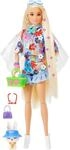 Barbie HDJ45 - Extra Puppe 12 mit floralem Outfit und Zubeh&ouml;r, Extra langes Blondes