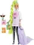 Barbie HDJ44 - Extra Puppe #11 in &uuml;bergro&szlig;em T-Shirt & Leggings mit Haustier