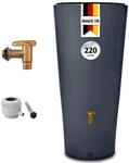 4rain Vaso 2in1 Regentonne 220 Liter Graphite Grey inkl. Kunststoff-Auslaufhahn und