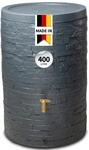 4rain ARONDO Regentonne 400 Liter Graphitgrau &ndash; Regenfass mit Deckel +