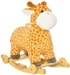 HOMCOM 2-IN-1 Schaukelpferd mit R&auml;der Pl&uuml;sch Schaukeltier Babyschaukel...