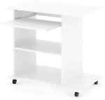 Vicco Schreibtisch Harm, Wei&szlig;, 80 x 50 cm, mit Rollen und ausziehbarer