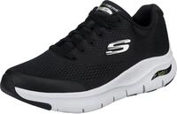 Skechers Herren Arch Fit Sneaker, Black Textile Synthetic White Trim, 45.5 EU