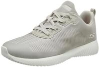 Skechers Damen Bobs Squad Summer Sneak Sneaker, Light Gray Engineered Mesh Pink Trim,