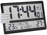 TFA Dostmann 60.4520.01 Digitale XL-Funkuhr Wanduhr mit Innentemperatur, Datum und