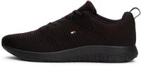 Tommy Hilfiger Herren Runner Sneaker Corporate Knit Rib Runner Sportschuhe, Schwarz