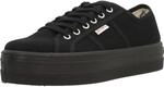 victoria Sneaker Barcelona 109201 | Canvas Schwarz Monochrom & Plattform f&uuml;r