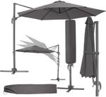 tectake&reg; Ampelschirm Sonnenschirm gro&szlig; mit Schutzh&uuml;lle, &Oslash; 300 cm,