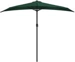 vidaXL Balkonschirm Sonnenschirm Terrassenschirm Alu-Mast Gr&uuml;n 270x144 cm Halb