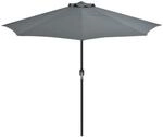 vidaXL Balkonschirm Sonnenschirm Terrassenschirm Alu-Mast Grau 270x144 cm Halb