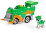 PAW PATROL, Rescue Knights Basis Fahrzeug Spielzeugauto von Rocky mit Welpenfigur,