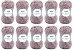 Gr&uuml;ndl Wolle Lisa Premium Jeans Strickgarn 10 x 50 g, Graubraun | Garn zum Stricken