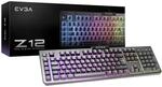 EVGA Z12 RGB Gaming Keyboard, RGB Backlit LED, 5 Programmable Macro Keys, Dedicated