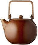 BITZ Teekanne, Kanne aus Steingut/Keramik f&uuml;r Tee, 1,2 Liter, H&ouml;he 20 cm, Amber