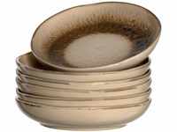 LEONARDO HOME 018536 MATERA 6er Set Teller, Keramik, Beige
