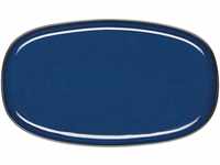 ASA Saisons Ovale Platte Steinzeug Blau, Größe: 31cm x 18cm x 2cm, 27201107