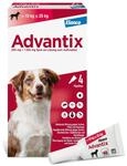 Advantix Spot-on f&uuml;r Hunde 10-25 kg gegen Zecken, Fl&ouml;he, M&uuml;cken, 4 Pipetten 