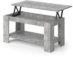 Vicco Couchtisch Lorenz, Beton, 100 x 50 cm mit Liftfunktion, mit Hebemechanismus und