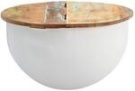 Wohnling Couchtisch Mango 60x34x60 cm Massivholz Metall Tisch Wei&szlig; Industrial...