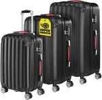 Monzana&reg; 3tlg. Kofferset Baseline Hartschalen Koffer M-L-XL Gel-Griffe 4 Rollen