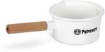 Petromax Emaille Stieltopf wei&szlig; (1000 ml)| Robuster Holzstiel | Hitzebest&auml;ndig &