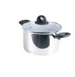 Genius Cerafit Steel Kochtopf 20cm + Glasdeckel - Edelstahl-Topf beschichtet mit 3,5l