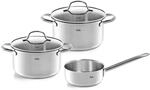 Fissler San Francisco/Edelstahl-Topfset, 3-teilig, Kochtopf-Set, T&ouml;pfe mit
