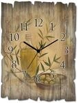 ARTLAND Wanddeko Wanduhr ohne Tickger&auml;usche aus Holz Funk Uhr 30x40 cm Rechteckig
